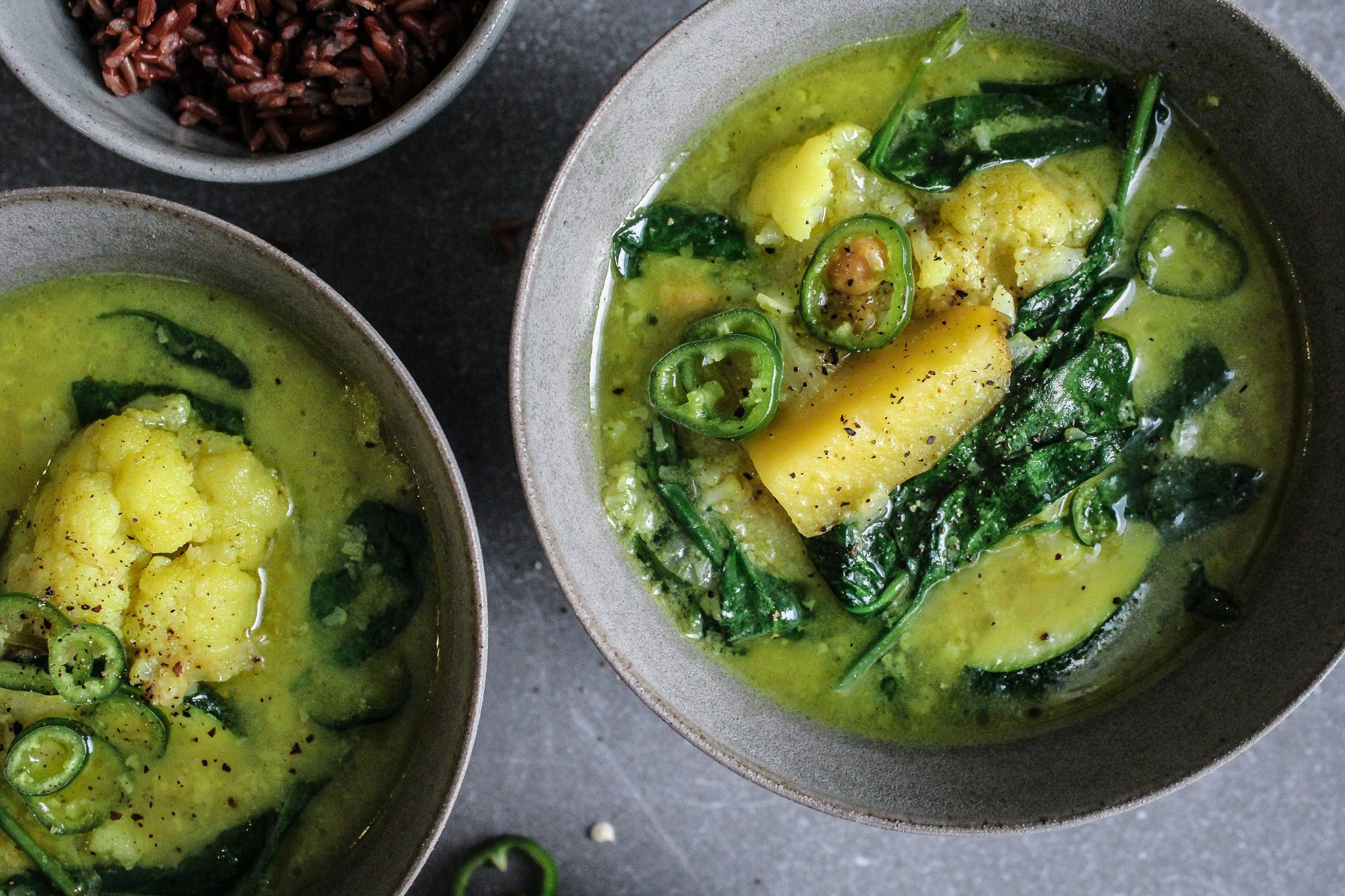 Cauliflower, Courgette & Spinach Curry - Naturally Nourished